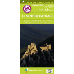 CARTE DE RANDONNÉE EDITIONS N° 09 LE SENTIER CATHARE 1/55 000 NE