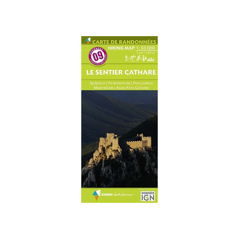 CARTE DE RANDONNÉE EDITIONS N° 09 LE SENTIER CATHARE 1/55 000 NE